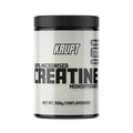 Krupt creatine monohydrate powder container on a white background