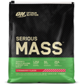 Optimum Nutrition Serious Mass supplement package on a black background