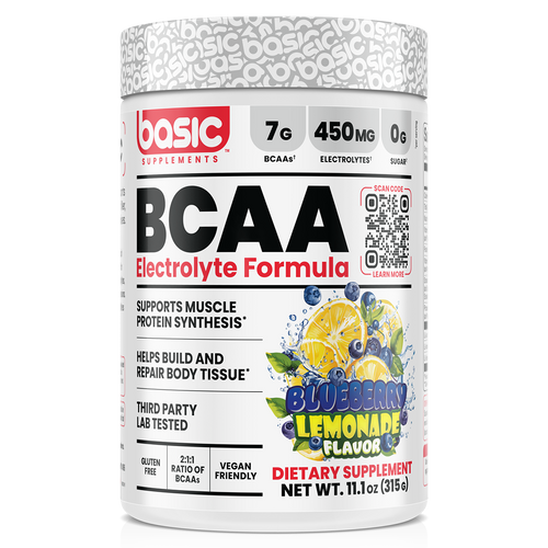 Basic Supplements BCAA Electrolyte Formula 315g Blueberry Lemonade