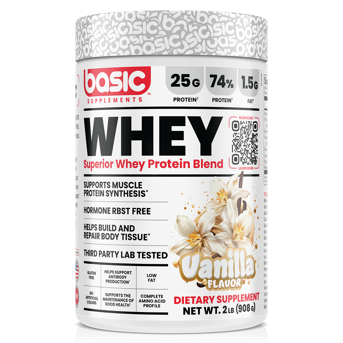 Basic Supplements Whey Protein Blend Vanilla 2LB