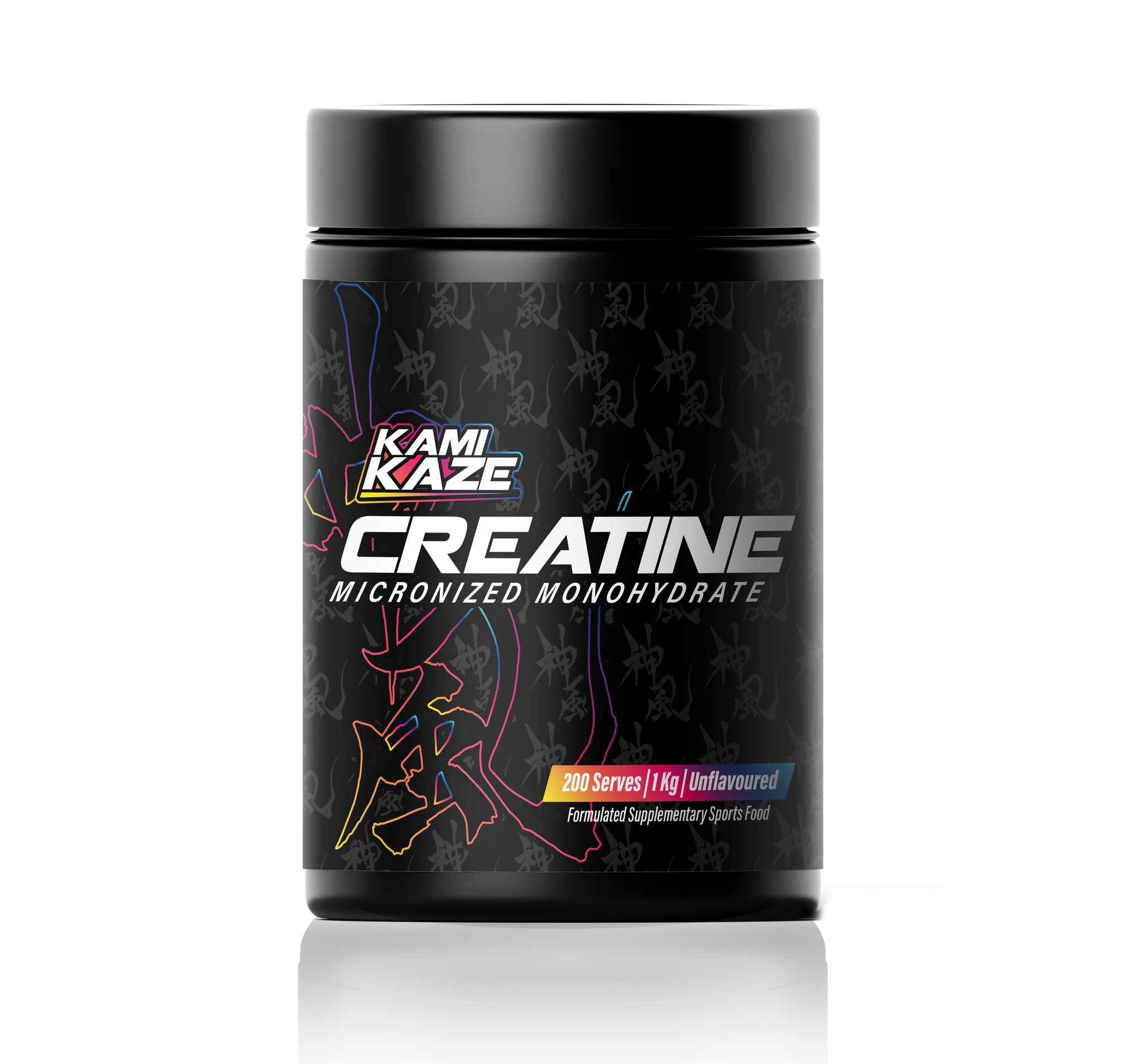 Kami Kaze Creatine supplement container on a white background