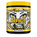 Faction Labs Deficit Clinical supplement container with a graphic design on a white background