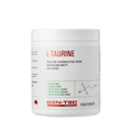 Container of L-Taurine powder by Gen-Tec Nutraceuticals on a white background