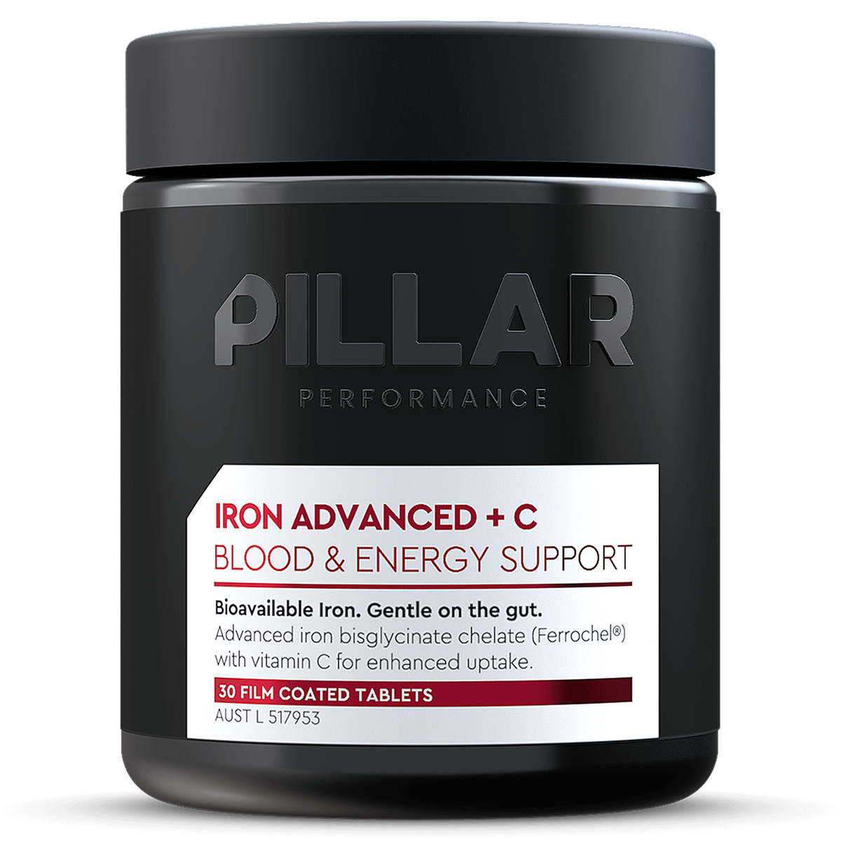 Pillar Performance Iron Advanced + C Blood & Energy Support 30 Tablets