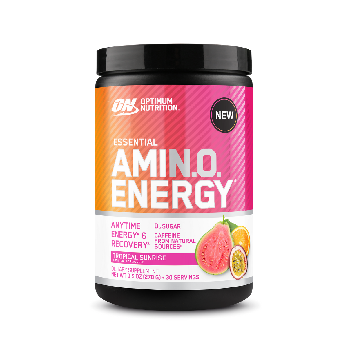 Optimum Nutrition Amino Energy supplement container on a white background