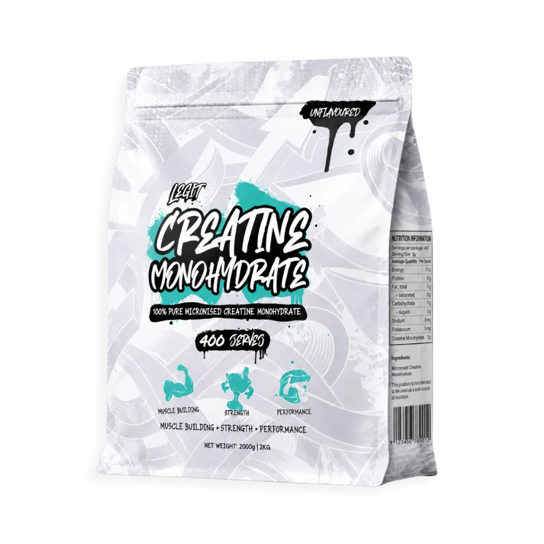 Legit Creatine Monohydrate 2kg Bag Unflavoured 400 Serves