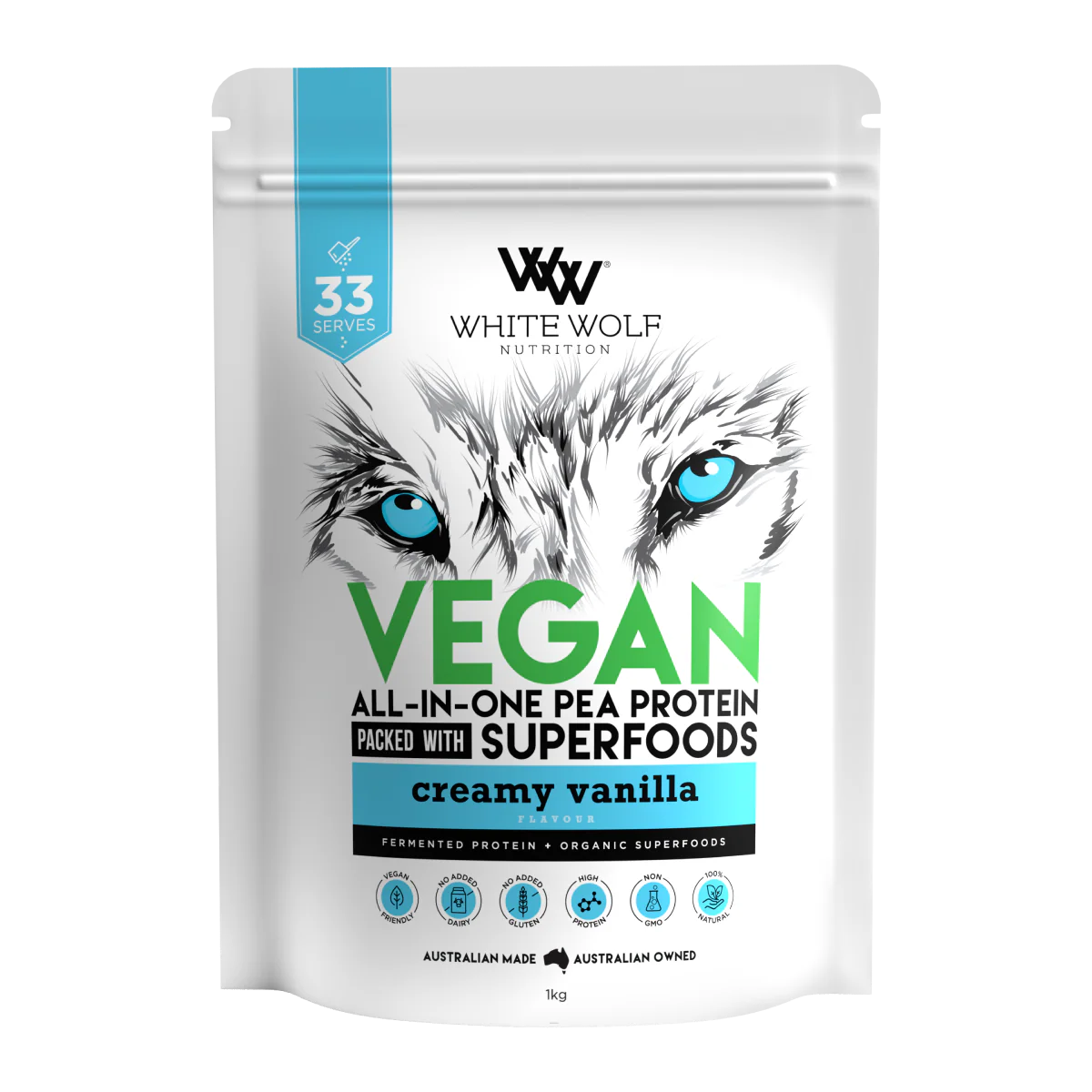 White Wolf Nutrition Vegan All-In-One Pea Protein - Creamy Vanilla 400g