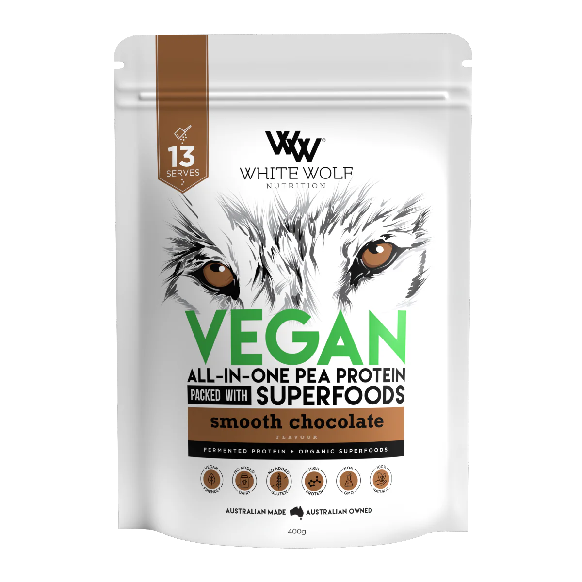 White Wolf Nutrition Vegan All-In-One Pea Protein - Creamy Vanilla 400g