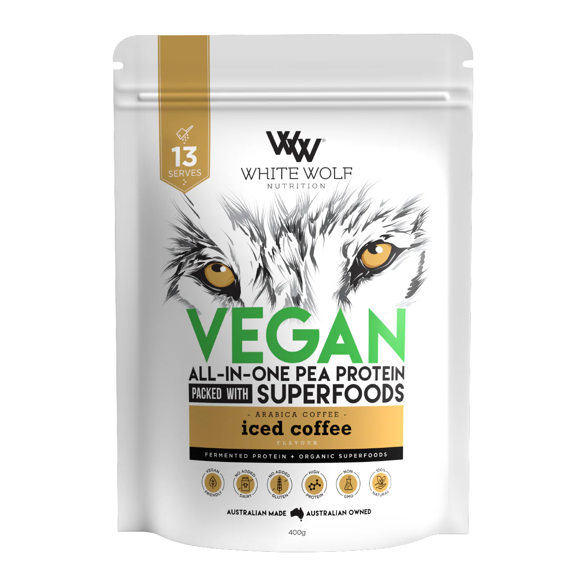 White Wolf Nutrition Vegan All-In-One Pea Protein - Creamy Vanilla 400g