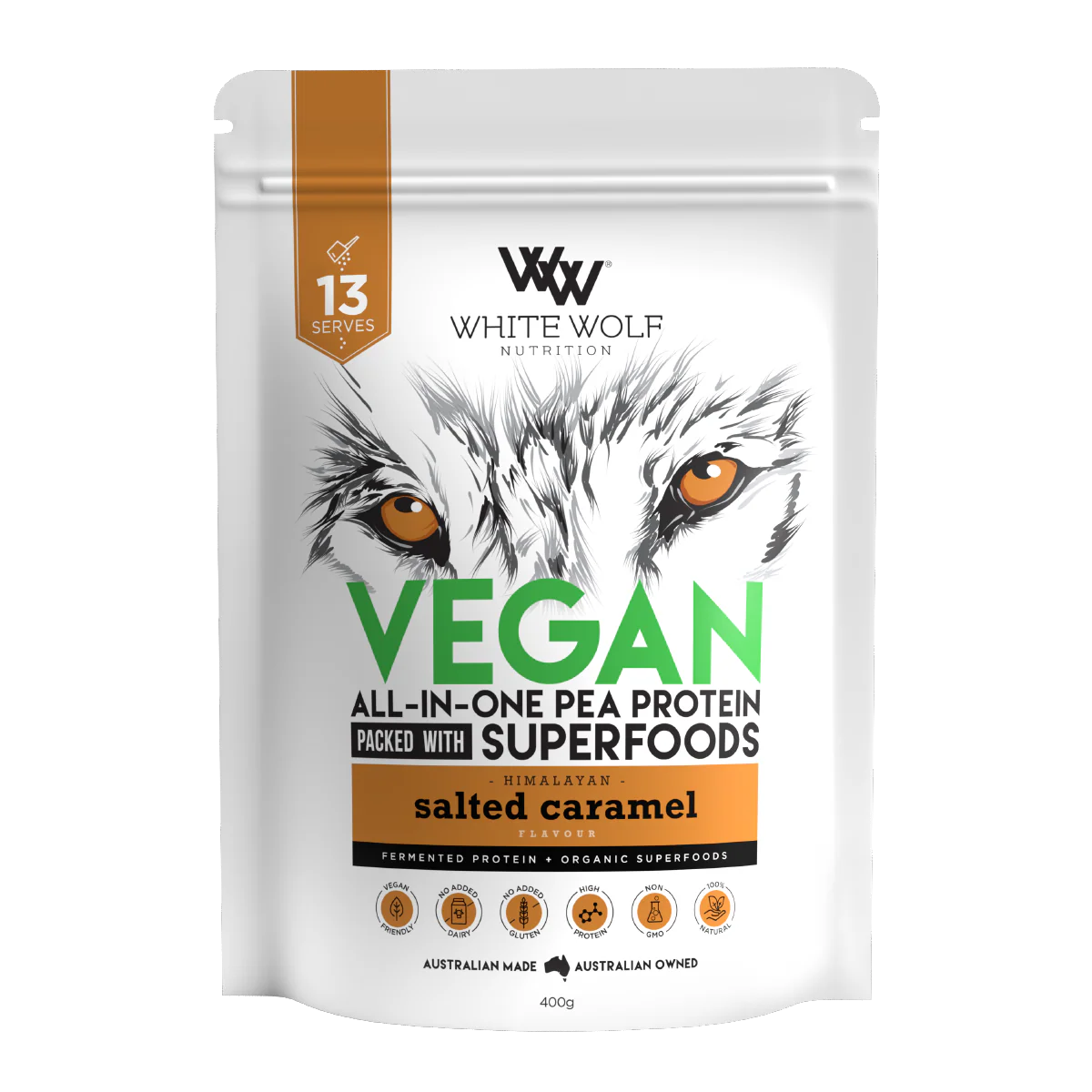 White Wolf Nutrition Vegan All-In-One Pea Protein - Creamy Vanilla 400g