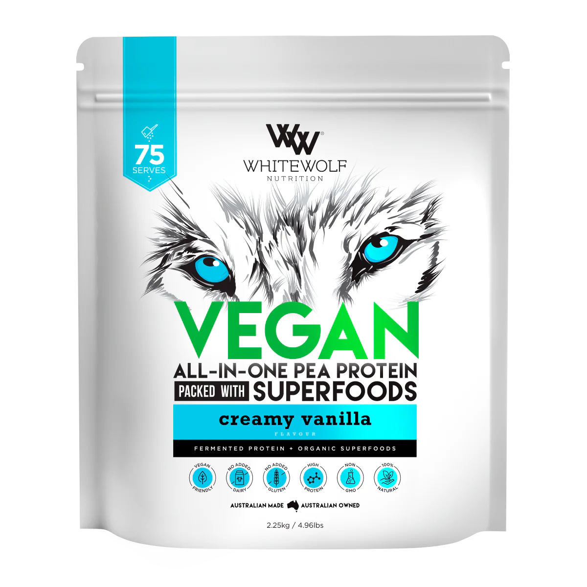 White Wolf Nutrition Vegan All-In-One Pea Protein - Creamy Vanilla 400g