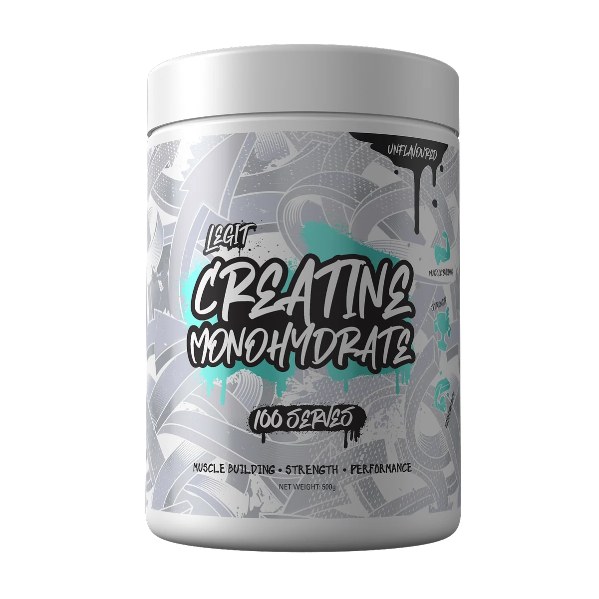 Legit Creatine Monohydrate 500g Tub Unflavoured 100 Serves