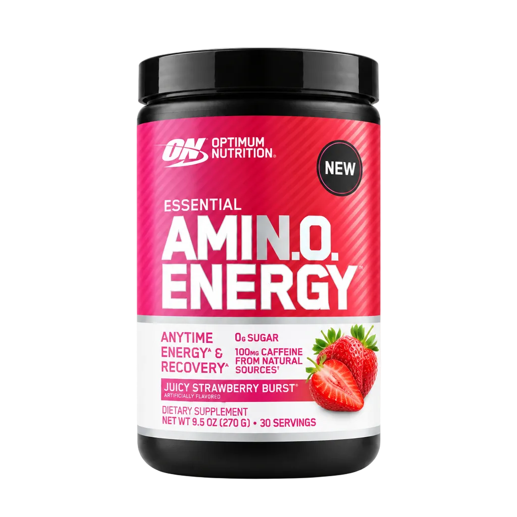 Juicy Strawberry Burst in the newer Amino Energy packaging style