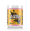 Kami Kaze Energy supplement container with colorful label on a white background