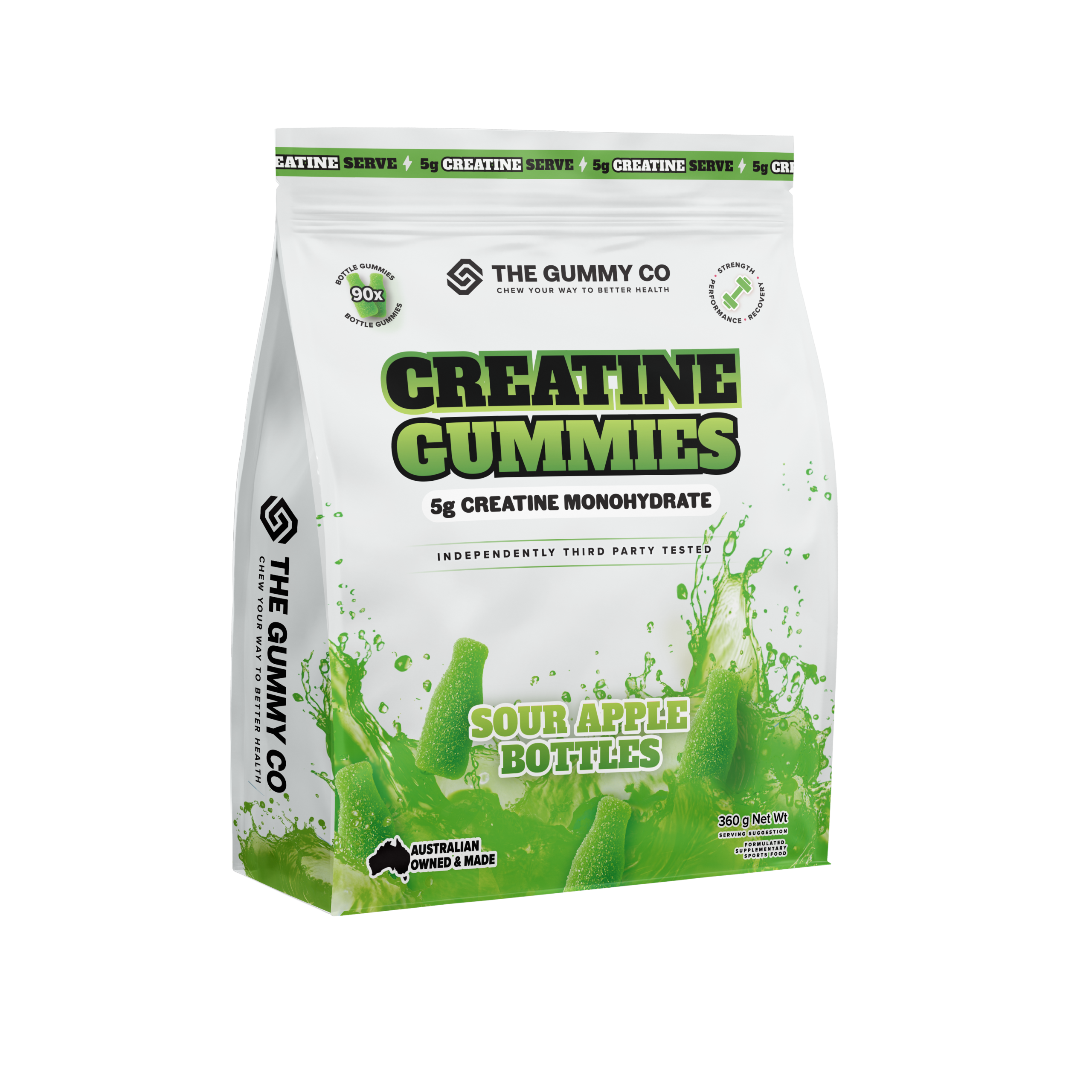 THE GUMMY CO – Creatine Gummies: Sour Green Apple